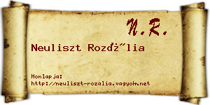 Neuliszt Rozália névjegykártya